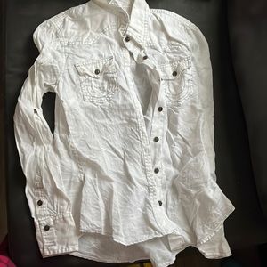 White linen button up